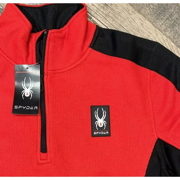 New $129 Spyder Men Mendoza Bonded Sweater Fleece Full-Zip Jacket Red Medium - Picture 10 of 10